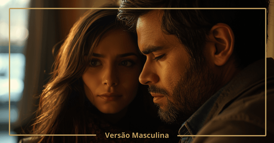 Mulher distante emocionalmente enquanto homem demonstra sentir a ausência e saudade